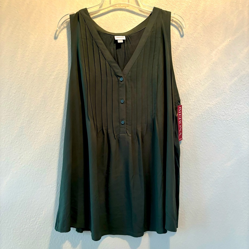NWT Merona XXL Sleeveless Garment in Army Green Plus Size Top